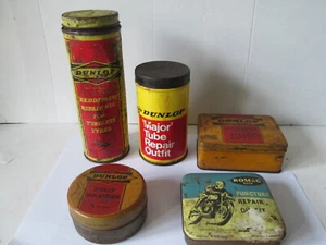 Selection of 5 x Dunlop, Romac tins. Dunlop puncture repair tins. Romac tins. - Picture 1 of 3