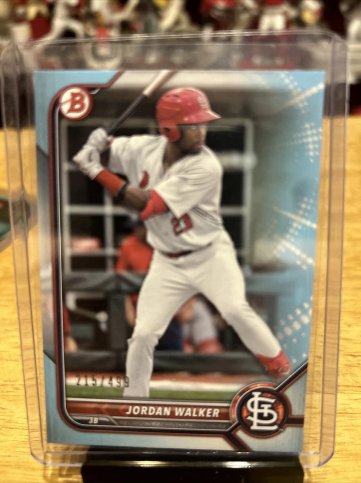 2022 Bowman Paper Prospect Sky Blue #BP-20 Jordan Walker /499 - Cardinals Rookie - Image 1 of 2