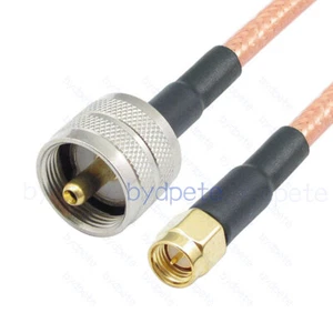 SMA male to UHF male PL259 plug RG142 Coaxial Coax double shield cable 50ohm Lot - Picture 1 of 5