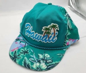 Vintage Hawaii Embroidered Trucker Cap Hat Snapback Nissin Worn Retro - Picture 1 of 6