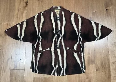 Pioneer Wear Vintage Exotic Fur Leather Genuine Rare Poncho Shawl Women’s Sz M - Image 1 of 4