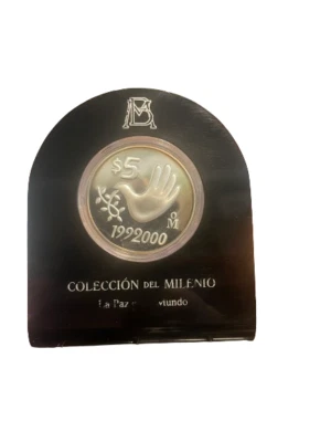 1999-2000  Mexico 5 Pesos Silver Coin Millennium Series La Paz del Mundo - Image 1 of 4