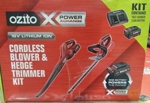 Ozito 18V Cordless Electric Leaf Blower & Hedge Trimmer Battery Charger Kit - Picture 1 of 2
