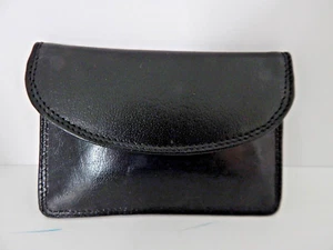 Genuine Leather Coin Purse/Wallet/Card Holder snap closure & three pockets Black - Bild 1 von 5