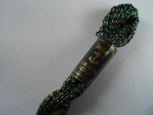 Anchor Perle 5 Cotton 5g Skein Metallic Green/Gold - Picture 1 of 2