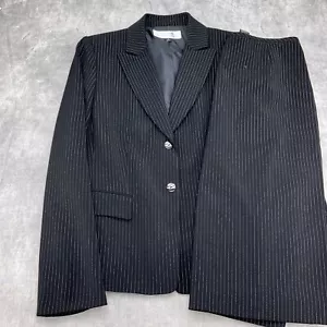 Traje de falda Tahari ASL para mujer 6 negro blanco a rayas pico clásico 2 piezas de colección - Imagen 1 de 15