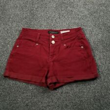 Aeropostale Shorts Womens 0 Red Hot Pants High Waisted Shorty Dark Wash Denim