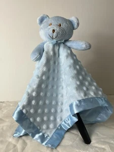 Lovey Baby Blue Teddy Bear Security Blanket Satin Back Unisex Soft Tags Missing - Picture 1 of 9