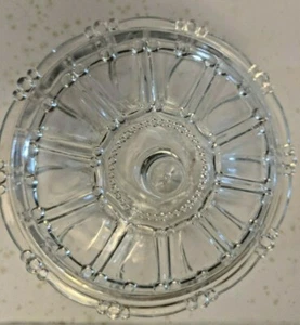 KIG Austernperle klar 7" Schüssel Bonboniere mit Deckel Vintage Indonesien Perlen Glas - Bild 1 von 3