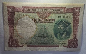 Portugal 500 Escudos  29.9.1942  P.155  EXTRA FINE HARD TO FIND - Picture 1 of 2