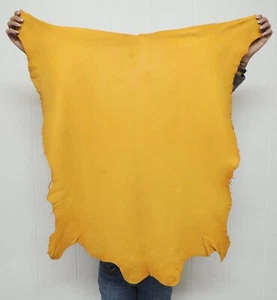 GOLD SHEEPSKIN Leather Hide for Native American SASS Western Crafts - Picture 1 of 2