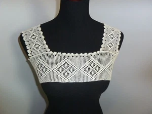 Antigua Blusa Vestido YUGO Crochet Encaje EDWARDIANO, Cubierta Corsé Victoriano - Imagen 1 de 5