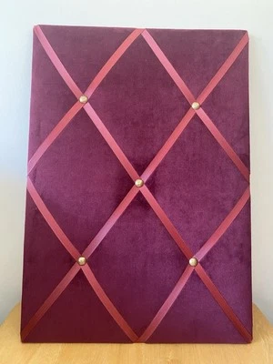 Chic Velvet Ribbon Memo Board – Stylish Space for Photos & Notes - Image 1 of 4