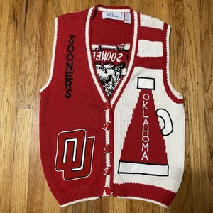 Vintage Oklahoma Sooners OU Pullover Weste L Belle Pointe selten Strick - Bild 1 von 7
