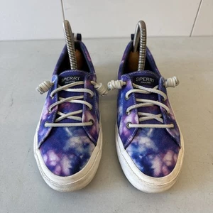 Womens Sperry Top Sider Canvas Boat Sneakers slip on Size 6.5 Tie Dye Cosmic - Picture 1 of 8