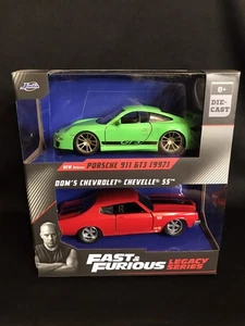 Jada 1/32 Fast & Furious Legacy Porsche 911 GT3 & Dom's Chevelle SS 2 Pack - Picture 1 of 4