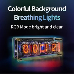 Colorful Nixie Clock IN12 USB Powered Remote Control Time Date Display - Photo 1/12