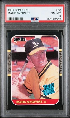 Donruss #46 1987 Mark McGwire novato RC PSA 8 casi nuevo-como nuevo Oakland A’s Foto 1 de 2