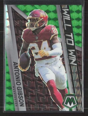 2022 Panini Mosaic #WW-19 Antonio Gibson Will to Win Green Commanders (Y) - Image 1 of 2