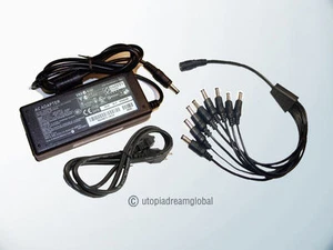 DC 12V 5A Power Supply Adapter + 8 Split Power Cord For CCTV Security Camera DVR - Picture 1 of 2