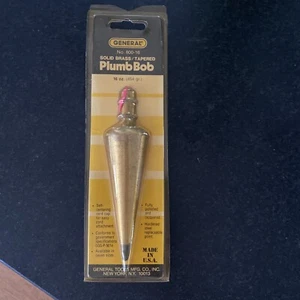 Vintage General 16 oz. Solid Brass Plumb Bob No. 800-16 Made in USA NEW - Picture 1 of 5