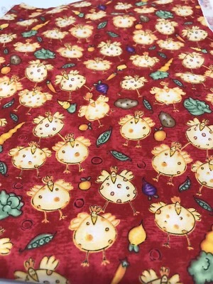 Cheri Strole Cats that Cook Fabric Moda 1 1/2 Y Cotton Quilt Vegetable F51 - Image 1 of 4