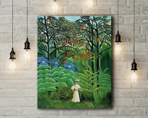 Henri Rousseau: Woman Walking in an Exotic Forest. Fine Art Canvas - Picture 1 of 2