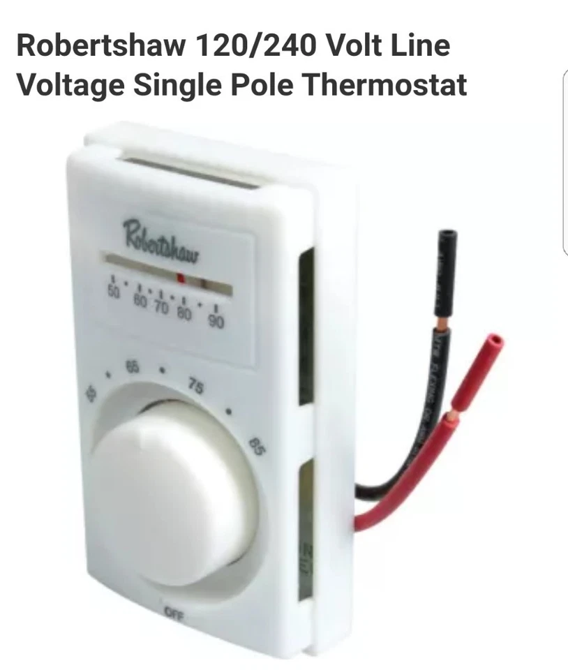 Robertshaw 120/240 伏线电压单极恒温器 — 第 1/1 张图片