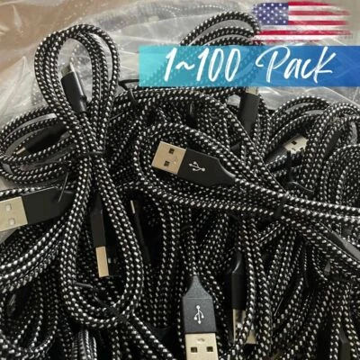 Lot Micro USB Cable 3/6/10Ft Fast Charging Cord For Samsung LG Android Charger - Image 1 of 4