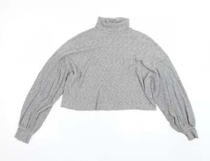 Bershka Womens Grey Polyester Blend T-Shirt Size S - Picture 1 of 12