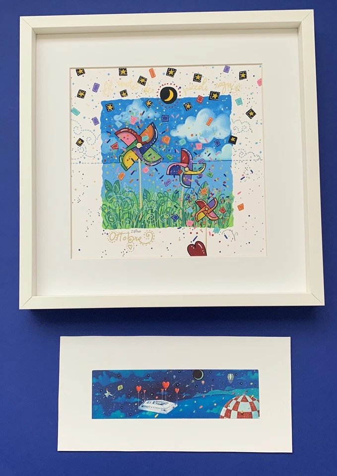 SERIGRAFIA ANDREA AGOSTINI 25x25  OTTOBRE “IL VENTO DEI PICCOLI SOGNI” + STAMPA - Immagine 1 di 1