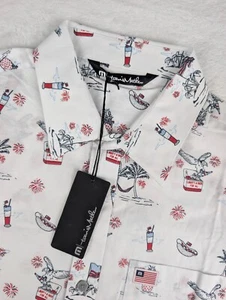 Travis Mathew Little Get Together SS Button Shirt Mens Small America 4th of July - Picture 1 of 9