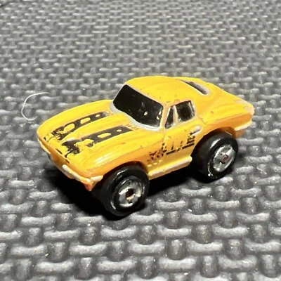 Micro Machines  Chevy Corvette Stingray Turbo Wheels Yellow black , 1989 Galoob - Image 1 of 4