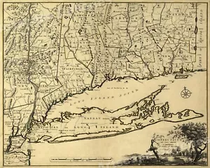 1770s Early Map of Connecticut, New Jersey, New York & Long Island - 16x20
