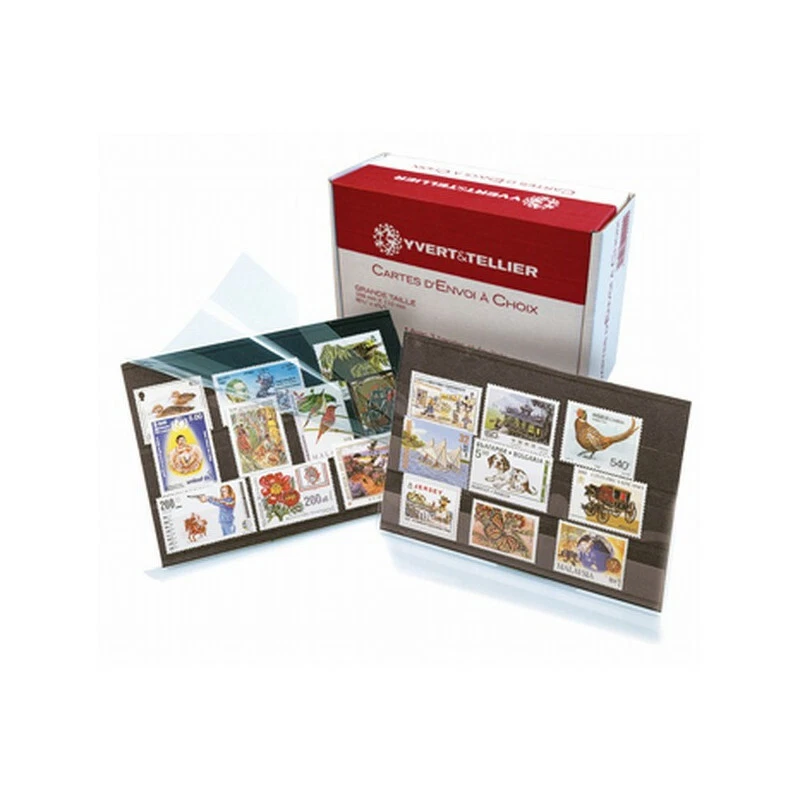 Packung mit 100 3-Band-Sortierkarten für Briefmarken.