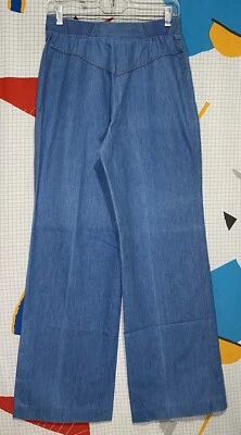 Vintage 70s Koret Bell Bottom Jeans 30x31 Wide Leg Pipes Bareback Hippie Baggy - Image 1 of 4
