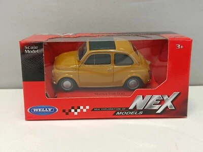 Fiat Nuova 500 1965 Giallo Senape Yellow Welly Nex 1:43 Nuovo - Immagine 1 di 4