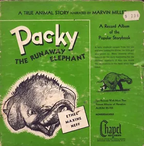 Vintage 1950s Packy Runaway Elephant Animal Story Chapel Records #R2729 33 RPM - Bild 1 von 4