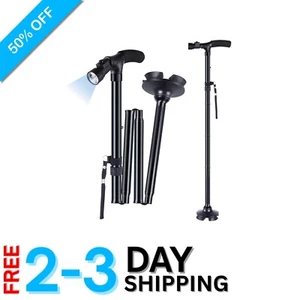 Ergonomic Walking Cane with 6 Built-In LED Lights - Adjustable & Travel Ready - Picture 1 of 9