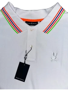 Nuevo con etiquetas Polo Psycho Bunny Para Hombres Athens Piqué Blanco Manga Corta Para Hombre 4XLT - Imagen 1 de 6