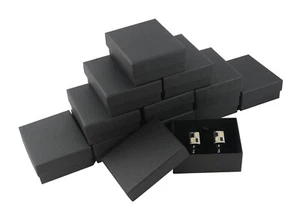 20 x Black Linen Cufflink Boxes Jewellery Packaging Cufflink Holder Gift Boxes - Picture 1 of 4