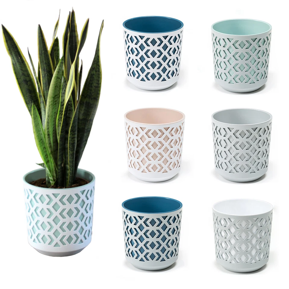 Blumentopf Pflanztopf Pflanzkübel Übertopf Lochmuster 4 Größen 5 Farben TOP - Bild 1 von 1