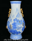 21.4&quot; Qinalong Marked Chinese Famille rose Gilt Porcelain Mountain Tree Vase