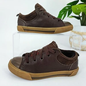 Ugg Australia Kids Kameron Brown Leather Sneakers Size 11 - Picture 1 of 9