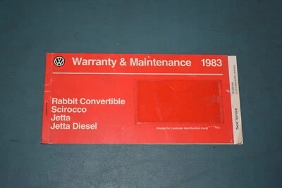 VW Volkswagen 1983 manual del propietario garantía folleto de mantenimiento Rabbit Scirocco Foto 1 de 4