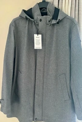 Dkny  Walking Wool Blend men’s Coat Gray color size large - Image 1 of 4