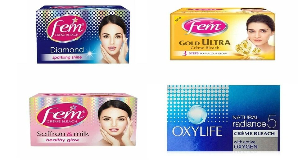 Fem Cream Creme Bleach Face Skin Whitening - Diamond Gold Saffron Oxylife - Image 1 of 1