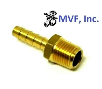 Hose Barb for 3/16" ID Hose X 1/8" Male NPT Hex Body Brass Fuel Fitting 201A-3A - Image 1 of 4