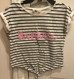 H&M - Bonjour black and white striped shirt - Girl's - Size 10-12y - Picture 1 of 3