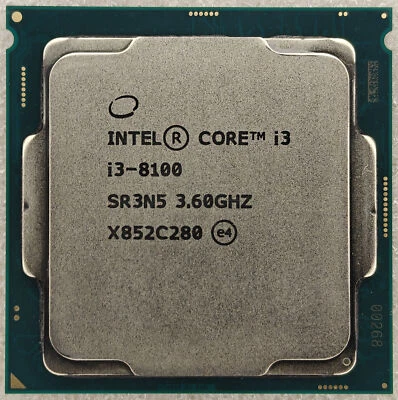 Intel Core i3-8100 3.60GHz Quad-Core 6MB LGA 1151/Socket H4 CPU Processor SR3N5 - Image 1 of 2